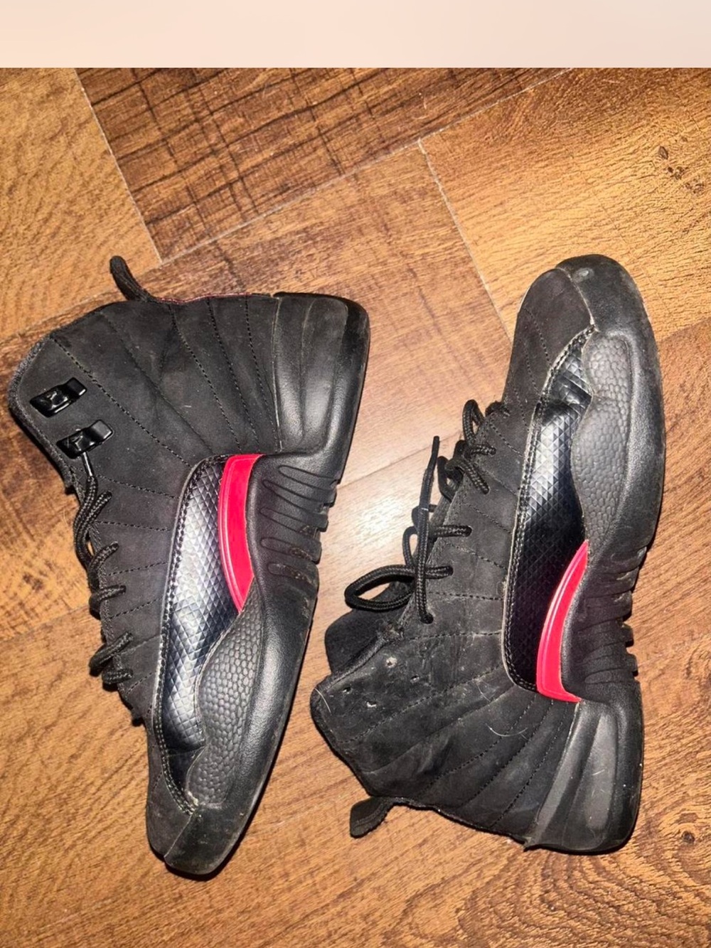 Jordan Women’s Black and Red High-Top Sneakers